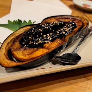 Japanese eggplant with black miso