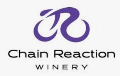 Chain Reaction Winery logo depicting an outline of a purple race bicycle.