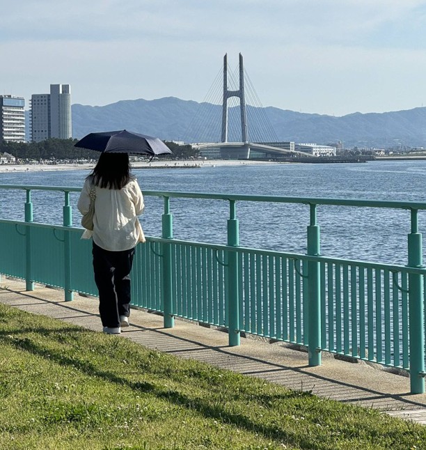 Enjoy the ocean breeze as you visit the beautiful promenade in Rinku Town, located is south Osaka, Japan.